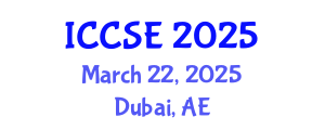 International Conference on Chemical Science and Engineering (ICCSE) March 22, 2025 - Dubai, United Arab Emirates