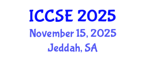 International Conference on Chemical Science and Engineering (ICCSE) November 15, 2025 - Jeddah, Saudi Arabia