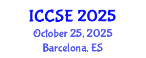 International Conference on Chemical Science and Engineering (ICCSE) October 25, 2025 - Barcelona, Spain