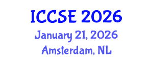 International Conference on Chemical Science and Engineering (ICCSE) January 21, 2026 - Amsterdam, Netherlands