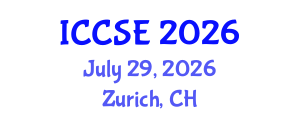 International Conference on Chemical Science and Engineering (ICCSE) July 29, 2026 - Zurich, Switzerland