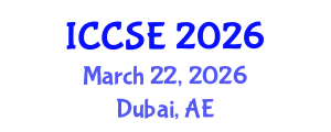 International Conference on Chemical Science and Engineering (ICCSE) March 22, 2026 - Dubai, United Arab Emirates