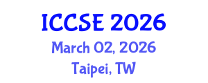International Conference on Chemical Science and Engineering (ICCSE) March 02, 2026 - Taipei, Taiwan International Conference on Chemical Science and Engineering (ICCSE) March 02, 2026 - Taipei, Taiwan