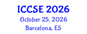 International Conference on Chemical Science and Engineering (ICCSE) October 25, 2026 - Barcelona, Spain