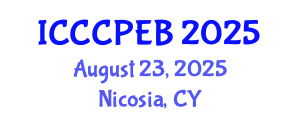 International Conference on Chemistry, Chemical, Process Engineering and Biotechnology (ICCCPEB) August 23, 2025 - Nicosia, Cyprus