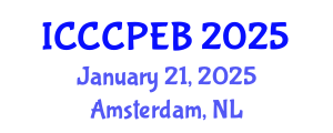 International Conference on Chemistry, Chemical, Process Engineering and Biotechnology (ICCCPEB) January 21, 2025 - Amsterdam, Netherlands