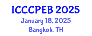 International Conference on Chemistry, Chemical, Process Engineering and Biotechnology (ICCCPEB) January 18, 2025 - Bangkok, Thailand