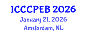 International Conference on Chemistry, Chemical, Process Engineering and Biotechnology (ICCCPEB) January 21, 2026 - Amsterdam, Netherlands