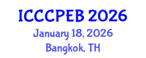 International Conference on Chemistry, Chemical, Process Engineering and Biotechnology (ICCCPEB) January 18, 2026 - Bangkok, Thailand
