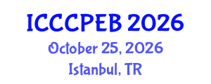 International Conference on Chemistry, Chemical, Process Engineering and Biotechnology (ICCCPEB) October 25, 2026 - Istanbul, Turkey