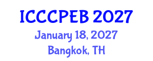 International Conference on Chemistry, Chemical, Process Engineering and Biotechnology (ICCCPEB) January 18, 2027 - Bangkok, Thailand International Conference on Chemistry, Chemical, Process Engineering and Biotechnology (ICCCPEB) January 18, 2027 - Bangkok, Thailand