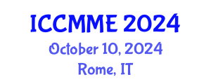 International Conference on Chemistry, Metallurgy and Materials Engineering (ICCMME) October 10, 2024 - Rome, Italy