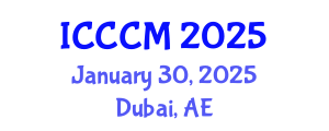 International Conference on Chemistry of Construction Materials (ICCCM) January 30, 2025 - Dubai, United Arab Emirates