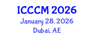 International Conference on Chemistry of Construction Materials (ICCCM) January 28, 2026 - Dubai, United Arab Emirates