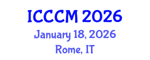 International Conference on Chemistry of Construction Materials (ICCCM) January 18, 2026 - Rome, Italy