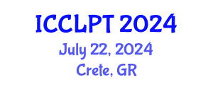 International Conference on Chinese Language Pedagogy and Technology (ICCLPT) July 22, 2024 - Crete, Greece