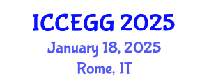 International Conference on Circular Economy and Green Growth (ICCEGG) January 18, 2025 - Rome, Italy