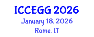 International Conference on Circular Economy and Green Growth (ICCEGG) January 18, 2026 - Rome, Italy