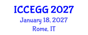 International Conference on Circular Economy and Green Growth (ICCEGG) January 18, 2027 - Rome, Italy International Conference on Circular Economy and Green Growth (ICCEGG) January 18, 2027 - Rome, Italy