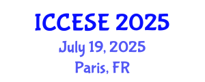 International Conference on Civil and Earth Science Engineering (ICCESE) July 19, 2025 - Paris, France