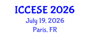 International Conference on Civil and Earth Science Engineering (ICCESE) July 19, 2026 - Paris, France