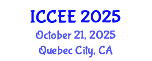 International Conference on Civil and Environmental Engineering (ICCEE) October 21, 2025 - Quebec City, Canada