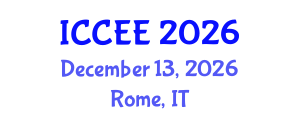 International Conference on Civil and Environmental Engineering (ICCEE) December 13, 2026 - Rome, Italy International Conference on Civil and Environmental Engineering (ICCEE) December 13, 2026 - Rome, Italy
