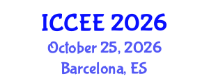 International Conference on Civil and Environmental Engineering (ICCEE) October 25, 2026 - Barcelona, Spain International Conference on Civil and Environmental Engineering (ICCEE) October 25, 2026 - Barcelona, Spain