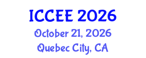 International Conference on Civil and Environmental Engineering (ICCEE) October 21, 2026 - Quebec City, Canada International Conference on Civil and Environmental Engineering (ICCEE) October 21, 2026 - Quebec City, Canada