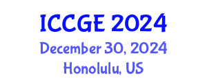 International Conference on Civil and Geological Engineering (ICCGE) December 30, 2024 - Honolulu, United States