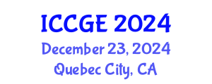 International Conference on Civil and Geological Engineering (ICCGE) December 23, 2024 - Quebec City, Canada