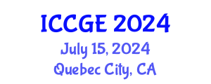 International Conference on Civil and Geological Engineering (ICCGE) July 15, 2024 - Quebec City, Canada