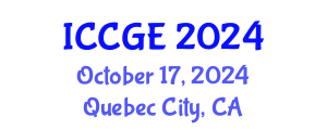 International Conference on Civil and Geological Engineering (ICCGE) October 17, 2024 - Quebec City, Canada
