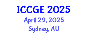 International Conference on Civil and Geological Engineering (ICCGE) April 29, 2025 - Sydney, Australia