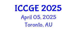 International Conference on Civil and Geological Engineering (ICCGE) April 05, 2025 - Toronto, Australia