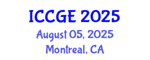International Conference on Civil and Geological Engineering (ICCGE) August 05, 2025 - Montreal, Canada