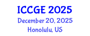 International Conference on Civil and Geological Engineering (ICCGE) December 20, 2025 - Honolulu, United States