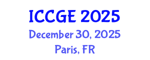 International Conference on Civil and Geological Engineering (ICCGE) December 30, 2025 - Paris, France