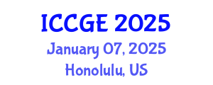 International Conference on Civil and Geological Engineering (ICCGE) January 07, 2025 - Honolulu, United States