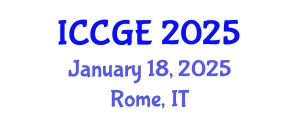 International Conference on Civil and Geological Engineering (ICCGE) January 18, 2025 - Rome, Italy