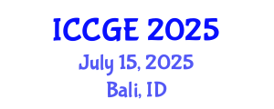 International Conference on Civil and Geological Engineering (ICCGE) July 15, 2025 - Bali, Indonesia