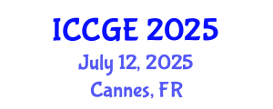 International Conference on Civil and Geological Engineering (ICCGE) July 12, 2025 - Cannes, France