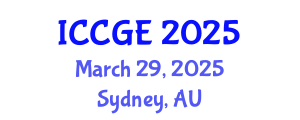 International Conference on Civil and Geological Engineering (ICCGE) March 29, 2025 - Sydney, Australia