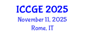 International Conference on Civil and Geological Engineering (ICCGE) November 11, 2025 - Rome, Italy