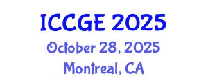 International Conference on Civil and Geological Engineering (ICCGE) October 28, 2025 - Montreal, Canada