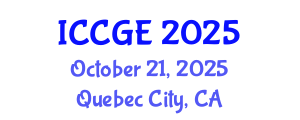 International Conference on Civil and Geological Engineering (ICCGE) October 21, 2025 - Quebec City, Canada