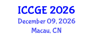 International Conference on Civil and Geological Engineering (ICCGE) December 09, 2026 - Macau, China International Conference on Civil and Geological Engineering (ICCGE) December 09, 2026 - Macau, China