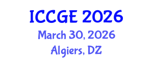 International Conference on Civil and Geological Engineering (ICCGE) March 30, 2026 - Algiers, Algeria International Conference on Civil and Geological Engineering (ICCGE) March 30, 2026 - Algiers, Algeria