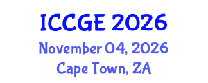 International Conference on Civil and Geological Engineering (ICCGE) November 04, 2026 - Cape Town, South Africa International Conference on Civil and Geological Engineering (ICCGE) November 04, 2026 - Cape Town, South Africa
