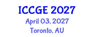 International Conference on Civil and Geological Engineering (ICCGE) April 03, 2027 - Toronto, Australia International Conference on Civil and Geological Engineering (ICCGE) April 03, 2027 - Toronto, Australia